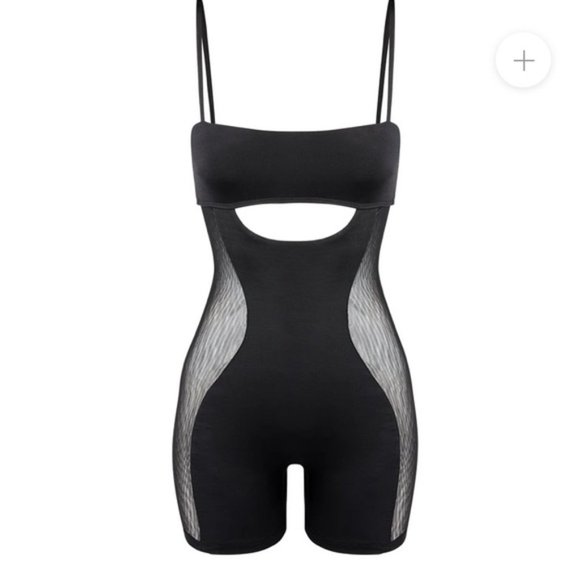 LEAU WOMEN'S ISLA ILLUSION MESH ROMPER BLACK SIZE SMALL - Picture 2 of 11